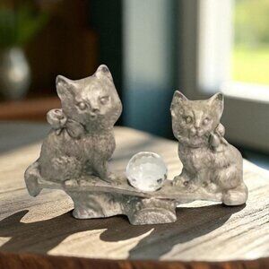 Spoontiques Pewter Miniature Cats & Swarovski Crystals